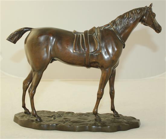 John Willis Good (1845-1879) A bronze model of a saddled horse, height 8in.